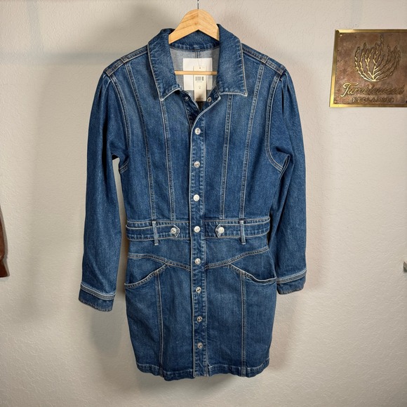 Mother Superior Dresses & Skirts - Mother Superior Womens‎ Denim Mini Dress Medium Wash Blue Long Sleeve Size M NEW